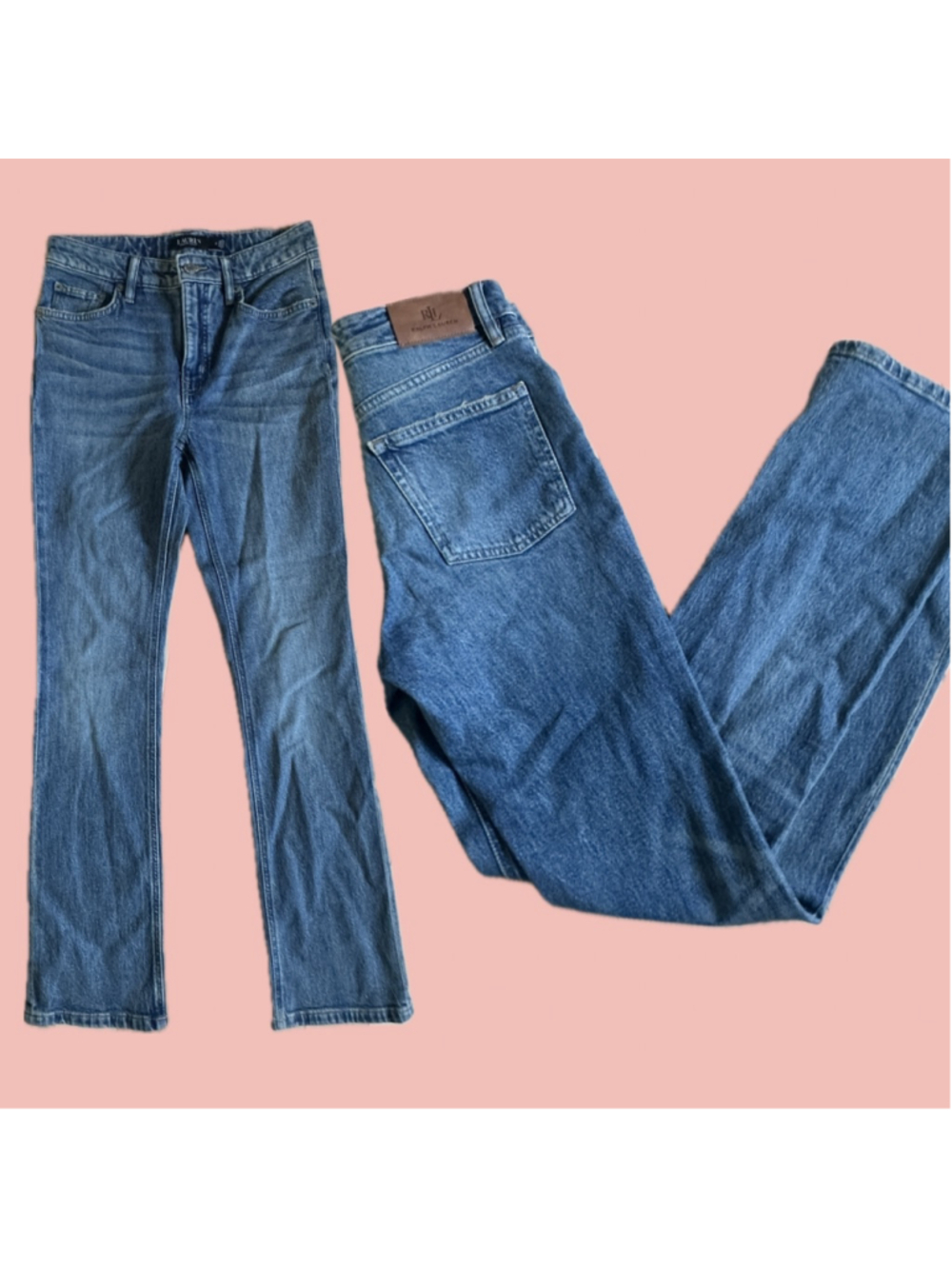 Ralph Lauren Straight Leg Jeans Size 2 Medium Wash Low Rise Denim Y2K